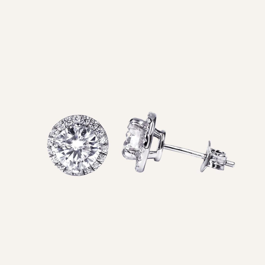 Aria halo örhängen med moissanite från LunNoire