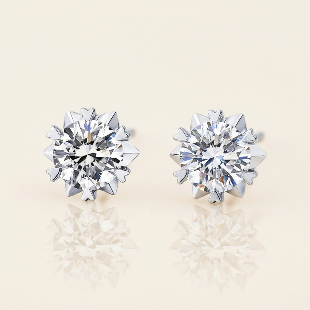 Neve snöflinga örhängen med moissanite från LunNoire