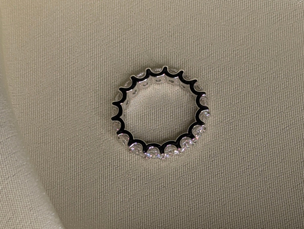 Solenne eternitetsband med runda moissanitestenar, 4 ct, 925 sterlingsilver